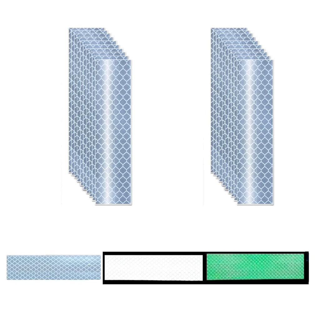 Glow in The Dark Reflective Stickers 1 inch X 4 inch for Bikes, Outdoor Waterproof High Visibility Reflector (20 Pcs)