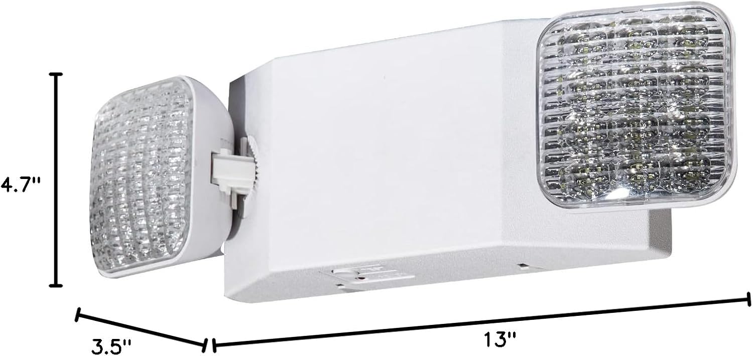 TANLUX LED Emergency Lights with Battery Backup, Commercial Emergency Light Fixtures for Business Home Power Failure Emergency Exit Sign Lighting with 1.0 Meter Plug in Cord AC120V UL Listed