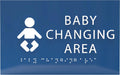 6" X4" Baby Changing Area Sign | Tactile Graphics Grade 2 Braille Text Baby Care Sign| ADA Compliant Wall Mount Plastic Restroom Sign for Hospital, Offices, Clinics and Apartments