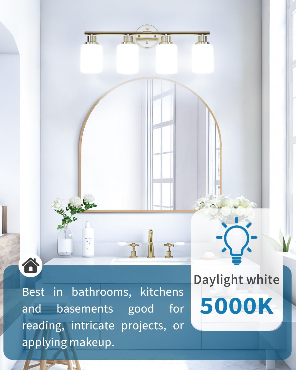 TJOY LED Light Bulbs, 100 Watt Equivalent A19, 5000K Daylight LED Bulbs, 15W Bright White Light Bulbs, Energy Saving Light Bulb with E26 Standard Base, 1500 Lumens Non Dimmable Lamp Bulb, 3 Pack