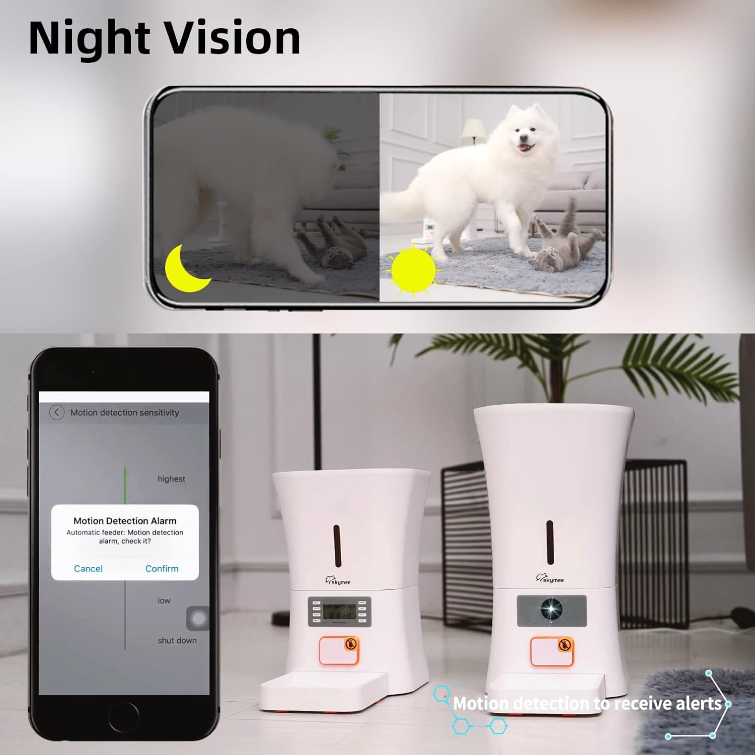 12L 5G WiFi Aautomatic Dog Feeder Large Breed & Automatic cat feeders 1080P Full HD Pet Camera Treat Dispenser Food Dispenser