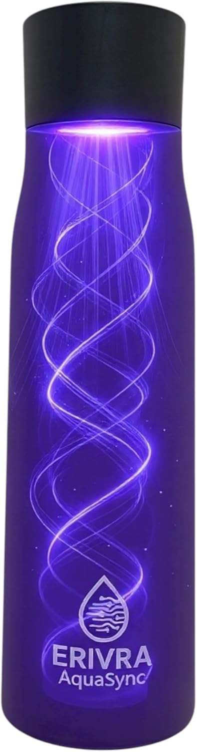 AquaSync Smart Self-Cleaning Water Bottle 17oz Stainless Steel with UV-C Light and Temperature Display