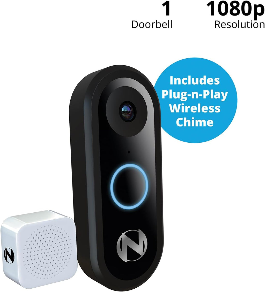 Night Owl 1080p Video Doorbell with Mount and Wireless Chime