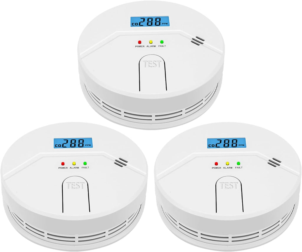3 Packs, Smoke and CO Alarm,Smoke and Carbon Monoxide Detector,2 in 1,Smoke Detector Carbon Monoxide Detector Combo,85 db Alarm