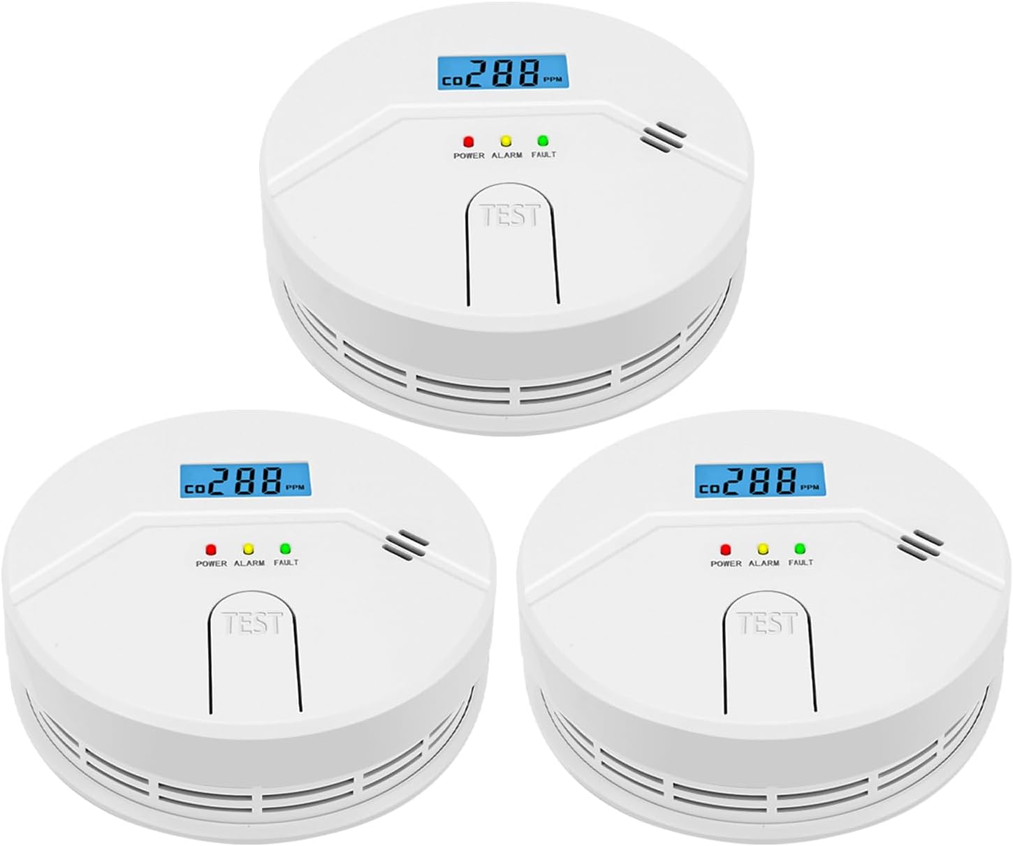 3 Packs, Smoke and CO Alarm,Smoke and Carbon Monoxide Detector,2 in 1,Smoke Detector Carbon Monoxide Detector Combo,85 db Alarm