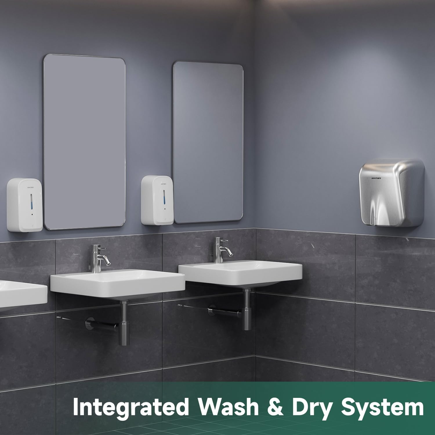 Commercial Automatic Soap Dispenser Large 34oz/1000ml Capacity Wall-Mounted Touchless Liquid Dispenser for High-Traffic Restrooms, Offices, Hospitals Model AD1220S White