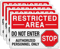 GicnKeuz "Restricted Area - Do Not Enter, Authorized Personnel Only" Metal Signs, 10 x 7 Inches Reflective Aluminum Signs, Fade Resistant/Waterproof, Easy to Install, Outdoor Use (4-Pack)