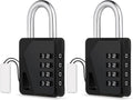 ZHEGE Locker Locks with Code for School, Gym, Work, Small Padlocks Combination with DIY Name Badges - Easy to Read & with Big White Number (Black, 2 Pack)