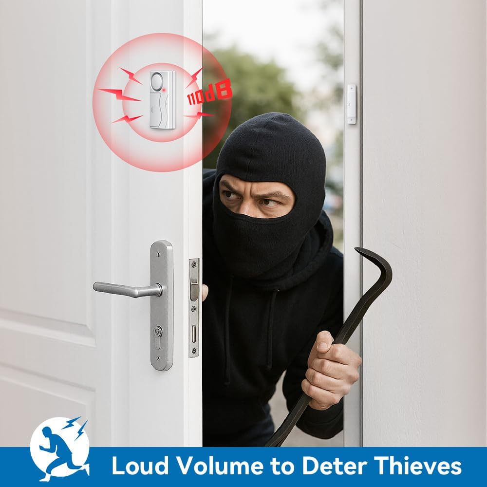 Door Chimes When Door Opens, 110dB Door Security Devices with Remote, Door Sensor, Door Alarms for Kids Safety, House Garage, Apartment, Store