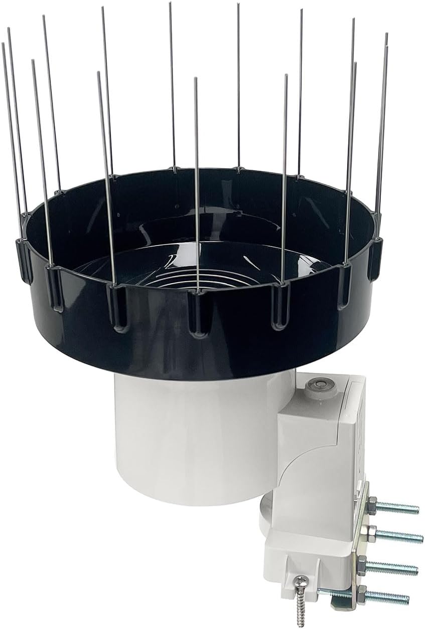 ECOWITT WH40BH Wireless Rain Gauge Outdoor Sensor, with 5cm/1.96in Height Self-Emptying Rainfall Collector Funnel, 15 Pcs Bird Spikes - - Accessory Only, Can Not Be Used Alone, 915 MHz