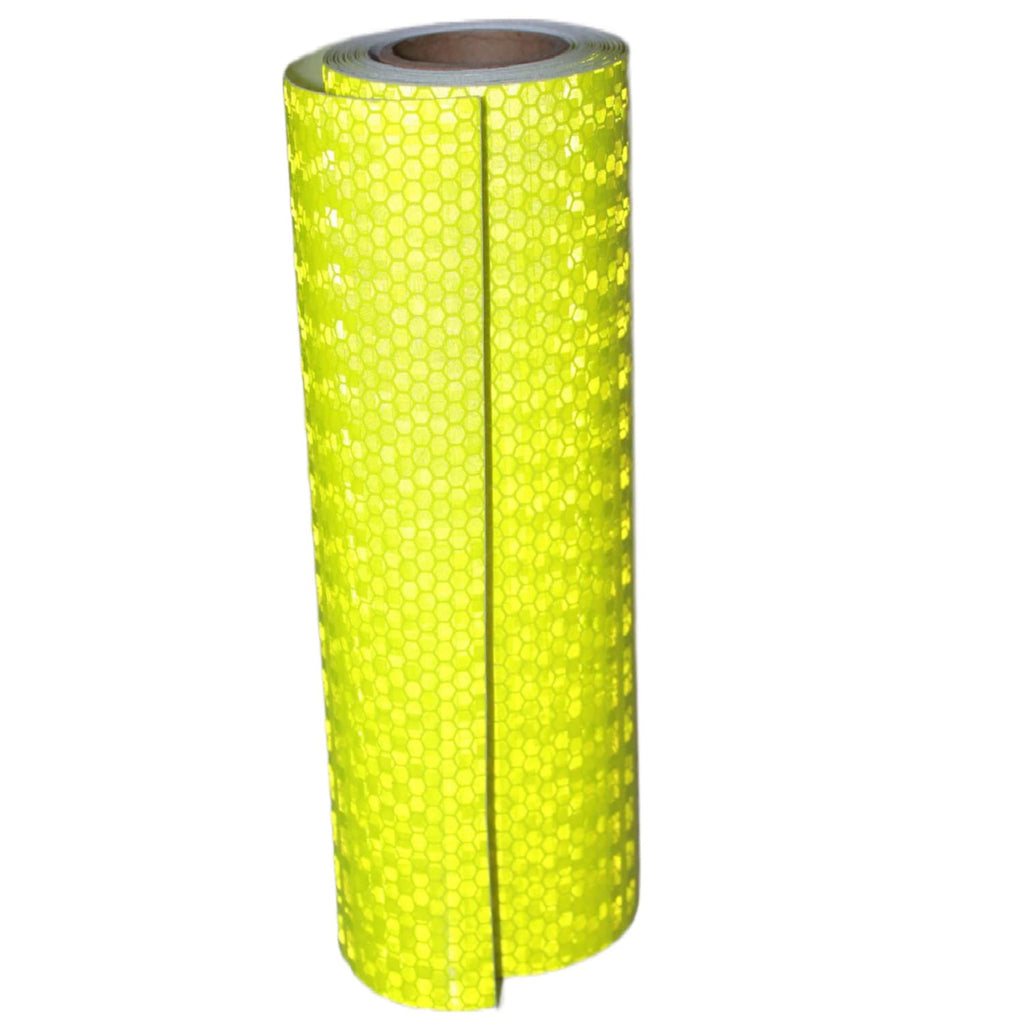Fluorescent Yellow Reflective Tape Outdoor Waterproof 8 inch, High Visibility Warning Safety Industrial Marking Tape (11 feet)