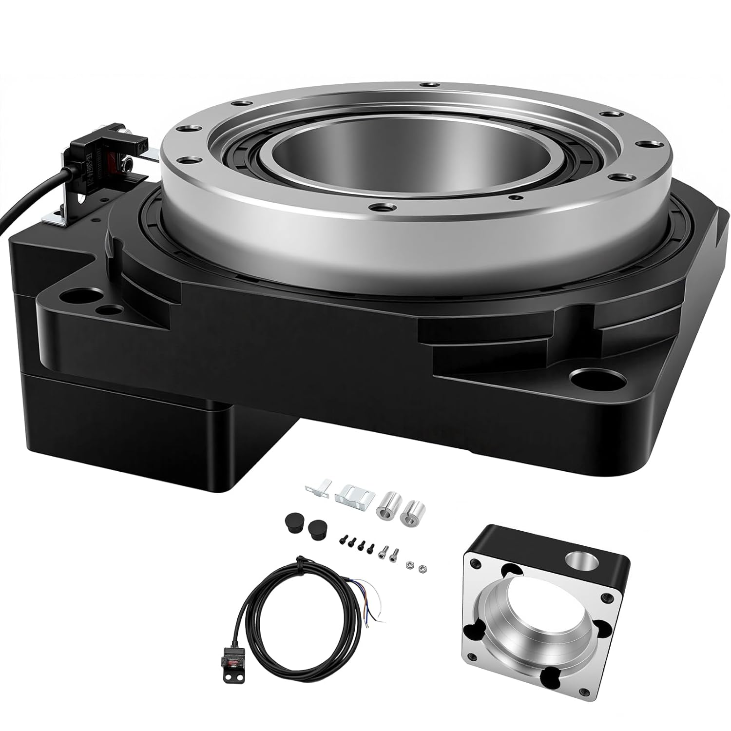 Hollow Rotary Platform Positioner Actuator High Accuracy 360 Degree Electric Indexing Table Rotating Table for NEMA34 Stepper Motor / 80mm Servo Motor Replace DD Motor Cam Indexer