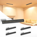 LED Linear Recessed Spotlight 4 Pack, Black Aluminum Recessed Grille Spotlight with Junction Box, Dimable 5 CCT 3000K-6500K, TRIAC Dimming Lighting for Living Room Kitchen Bedroom Hallway