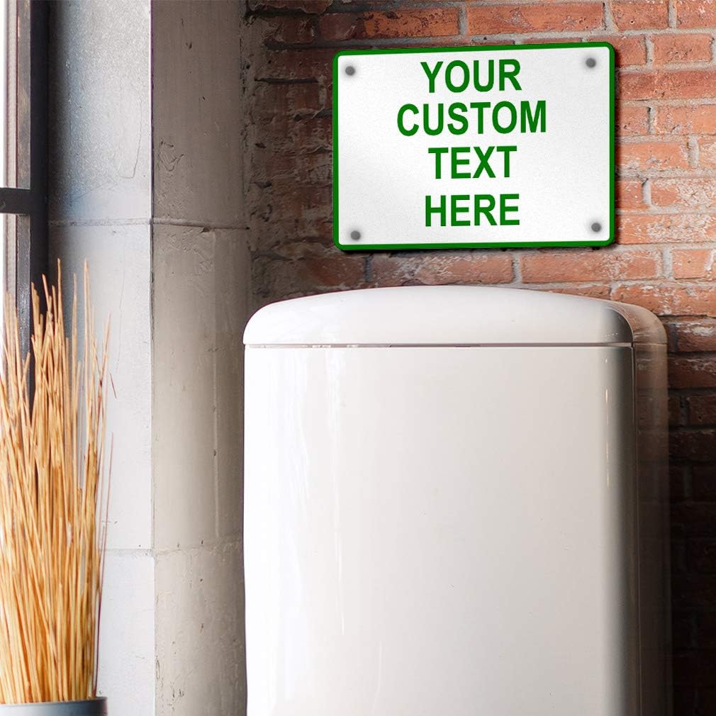 Aluminum Weatherproof Metal Sign Multiple Sizes Custom Personalized Text Here White Green Directions Horizontal Street Signs 24x18Inches