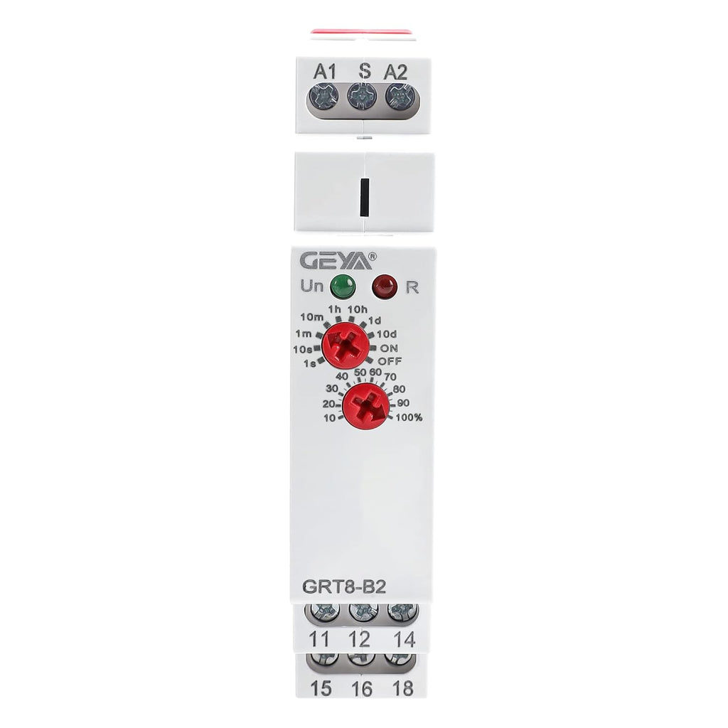 GEYA Delay Off Single Function Time Relay 2 Outputs 16A Electronic Power Off Timer Delay Relay(GRT8-B2,AC230V)