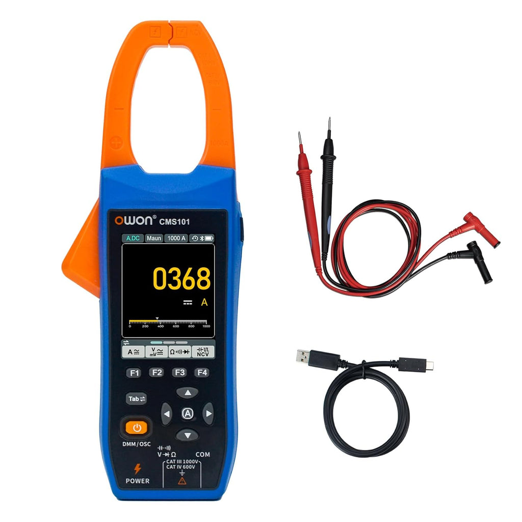 OWON Digital Clamp Meter with 2.8-inch IPS LCD Display, AC/DC Oscilloscope Function 3 in 1, 20000 Count True RMS Auto-ranging Current Meter, Bluetooth Current Meter and Oscilloscope