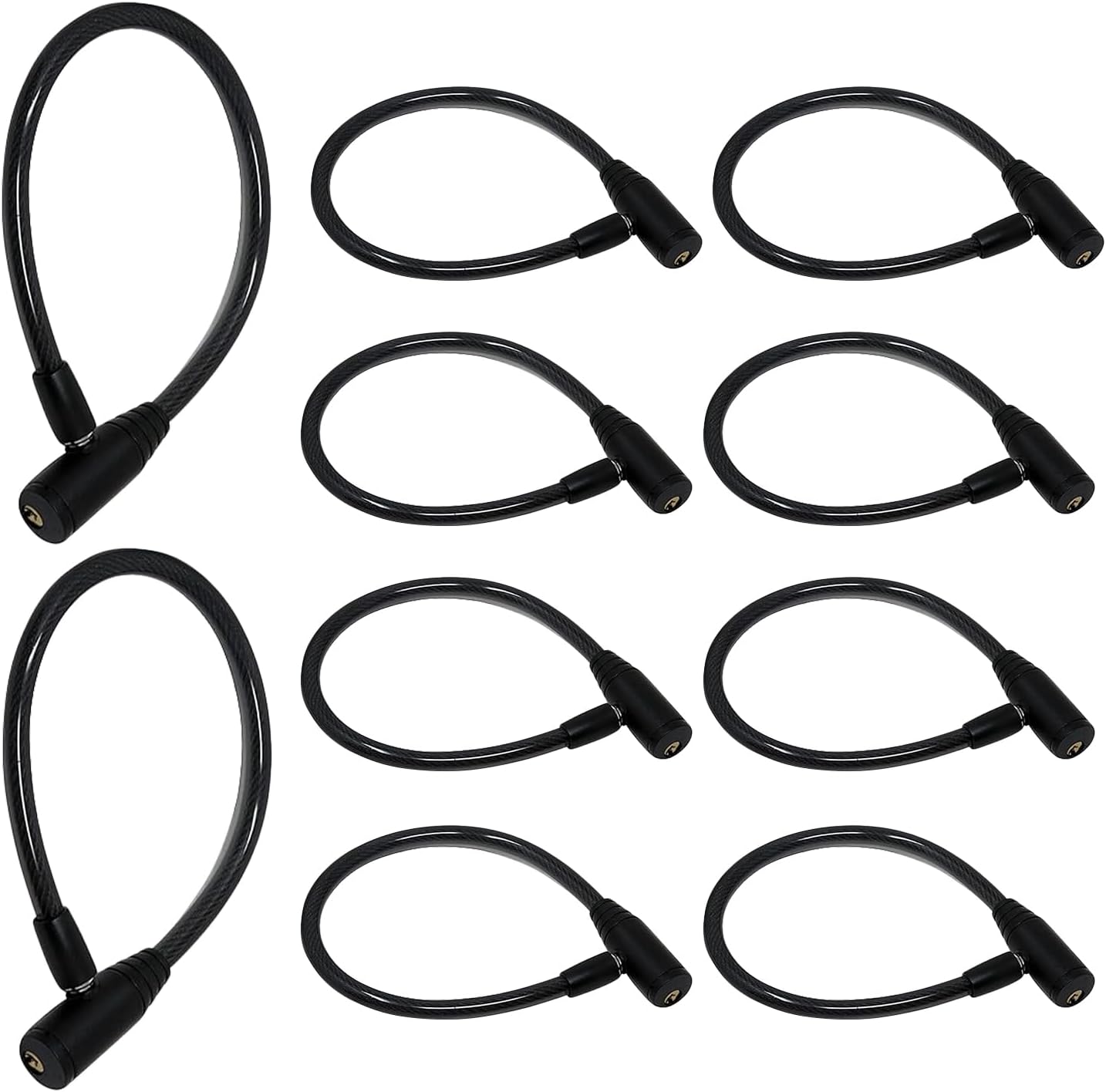 Urban August Child-Proof Refrigerator Lock for Kids & Adults - Lock for French Door Fridge and Cabinet (Regular, Black, 10 Pack Keyed Alike)