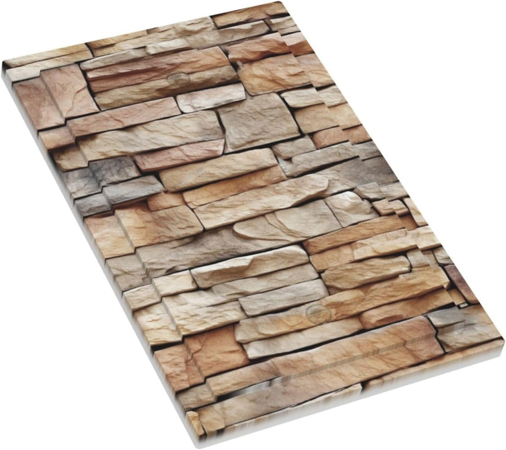 Light Switch Cover Plate Stone Textured Brown Brick Natural Stone 1 Gang No Device Blank Electrical Wall Plates Faceplate Decorative Switch Plate For Farmhouse Cabin Decor