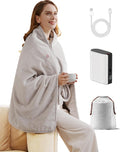 Rechargeable Warming Blanket with Battery Pack, Cordless Heated Throw for Home, Office, Car & Travel — Portable Wearable Shawl Design, Soft Cozy Fabric, Fast Heat Technology for People Who Always Cold