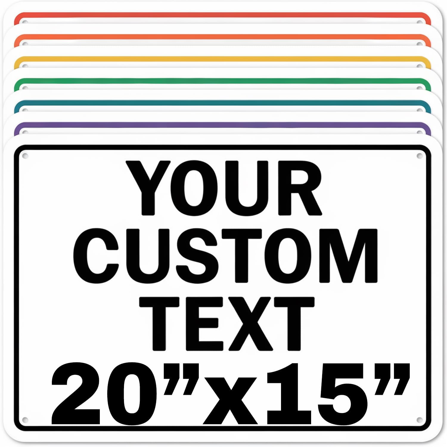 Custom Aluminum Signs – Personalized Weatherproof Metal Signs for Indoor & Outdoor Use – Multiple Sizes – Add Text/Logo – Optional Reflective & Double-Sided Printing – for Home, Business, Hazard, Garden, Door & Commercial Use (Rectangle 2, 20x15inch)