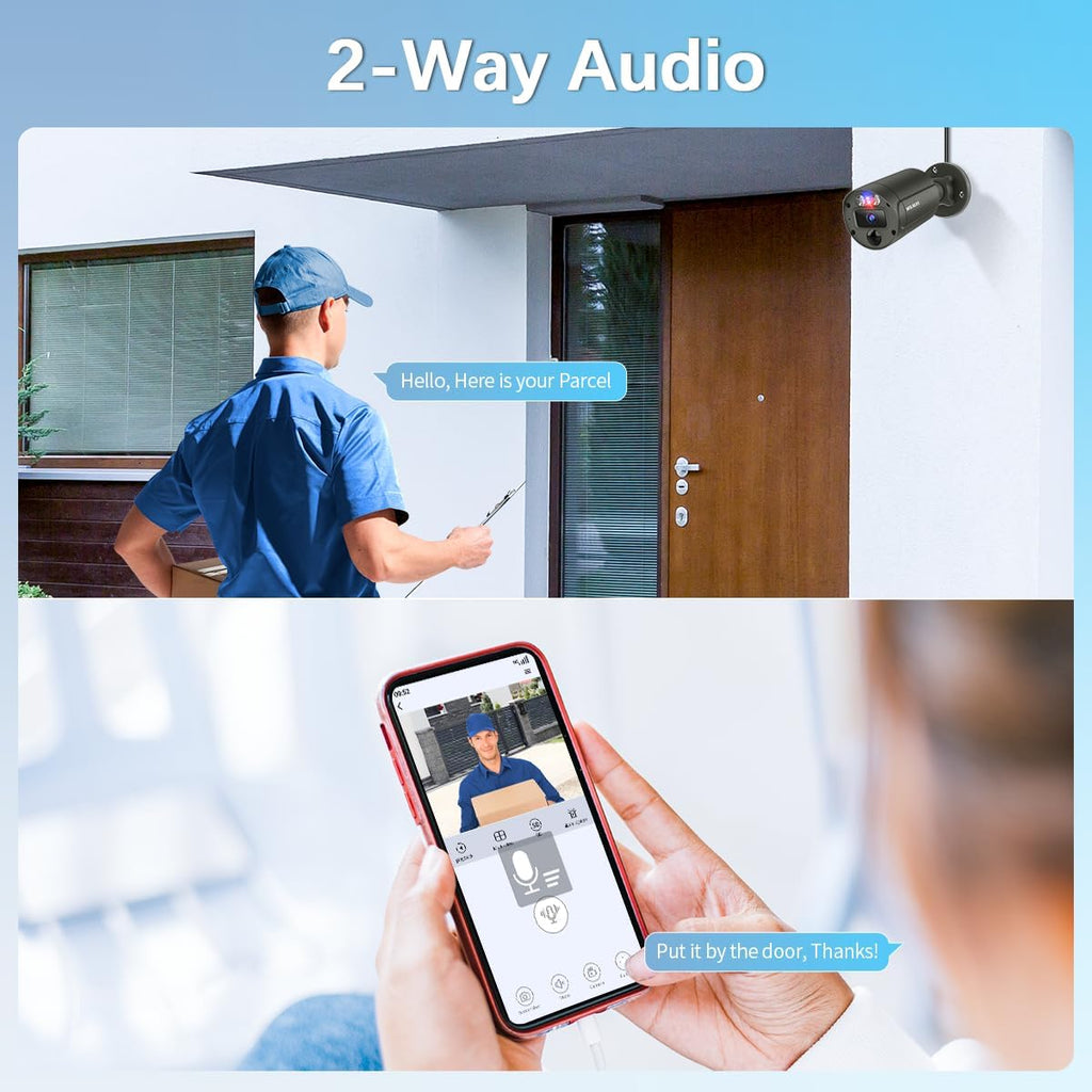 【130° Wide Angle】 Outdoor Wired Security Camera System, Wired Cameras for Home Security, Home POE Video Surveillance Systems, Surveillance DVR Kits
