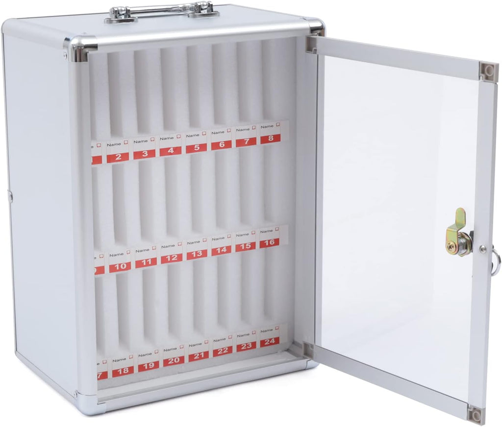 Cell Phone Locker Box with Lock, Lockable Storage Box Cell Phone Locker for Classroom 24-Position Locking Cell Phone Storage Case for Schools, Factories, Training Camps