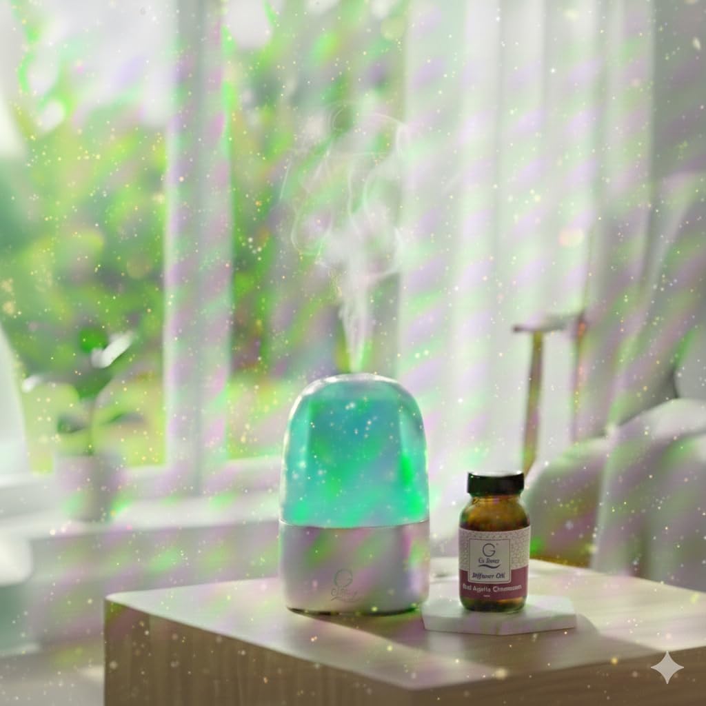 G’s Breeze Smart Diffuser with Refill – Bluetooth & Wi-Fi App Control, Gradient LED Lighting, Adjustable Scent Intensity, 24 Hour, Aromatherapy Diffuser for Home & Office - Red Apple Cinnamon