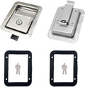 2 Pack Stainless Door Lock Heavy Duty Flush Mount Handle Latch for Trailer Toolbox RV Handle Latch with Gasket Keys