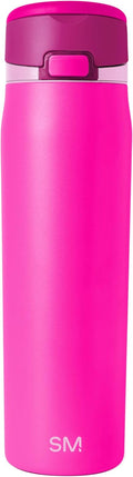 Simple Modern Mesa Loop Water Bottle with Covered Straw and Handle | 24oz Cup Holder Friendly Insulated Stainless Steel Bottles for Travel, Sports and School | Raspberry Vibes