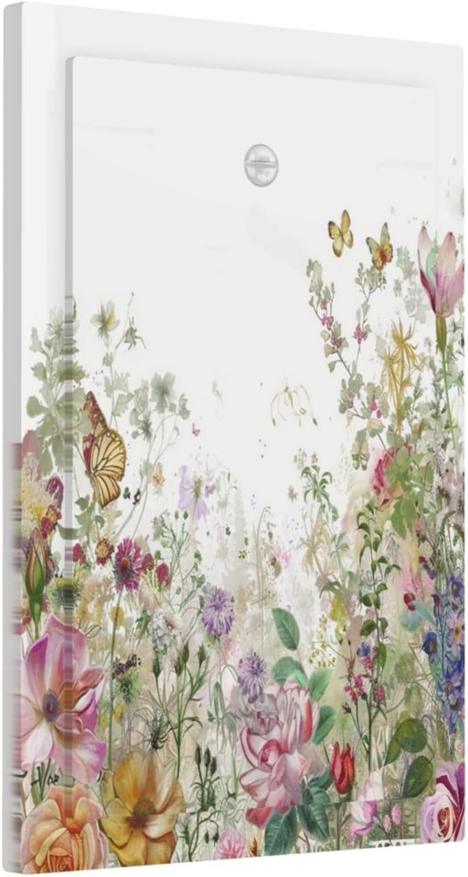Light Switch Cover Plate Boho Wildflower Colorful Floral Butterfly 1 Gang No Device Blank Electrical Wall Plates Faceplate Decorative Switch Plate For Bed Room Living Room Decor