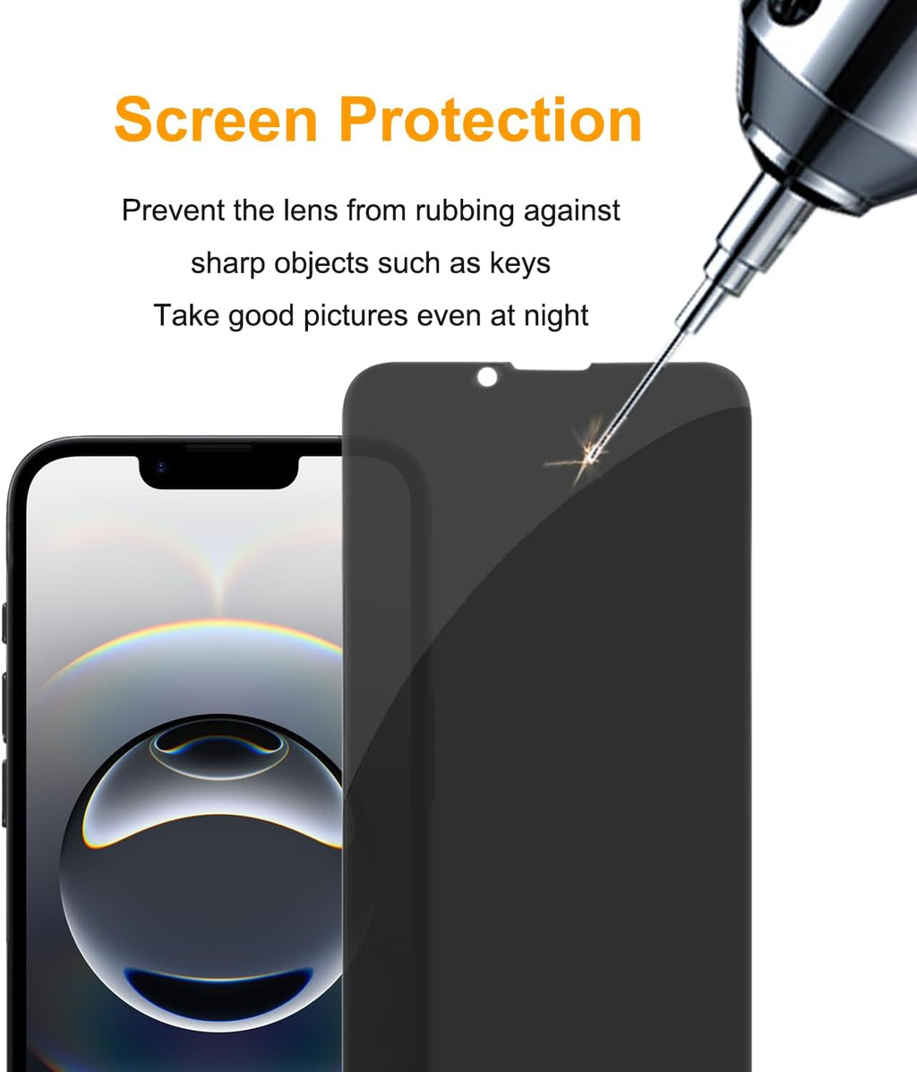 PEHAEL 3Pack for iPhone 16e/14/13/13 Pro Privacy Screen Protector Full Coverage Anti-Spy Tempered Glass Film 9H Hardness Easy Installation Bubble Free [6.1 inch]