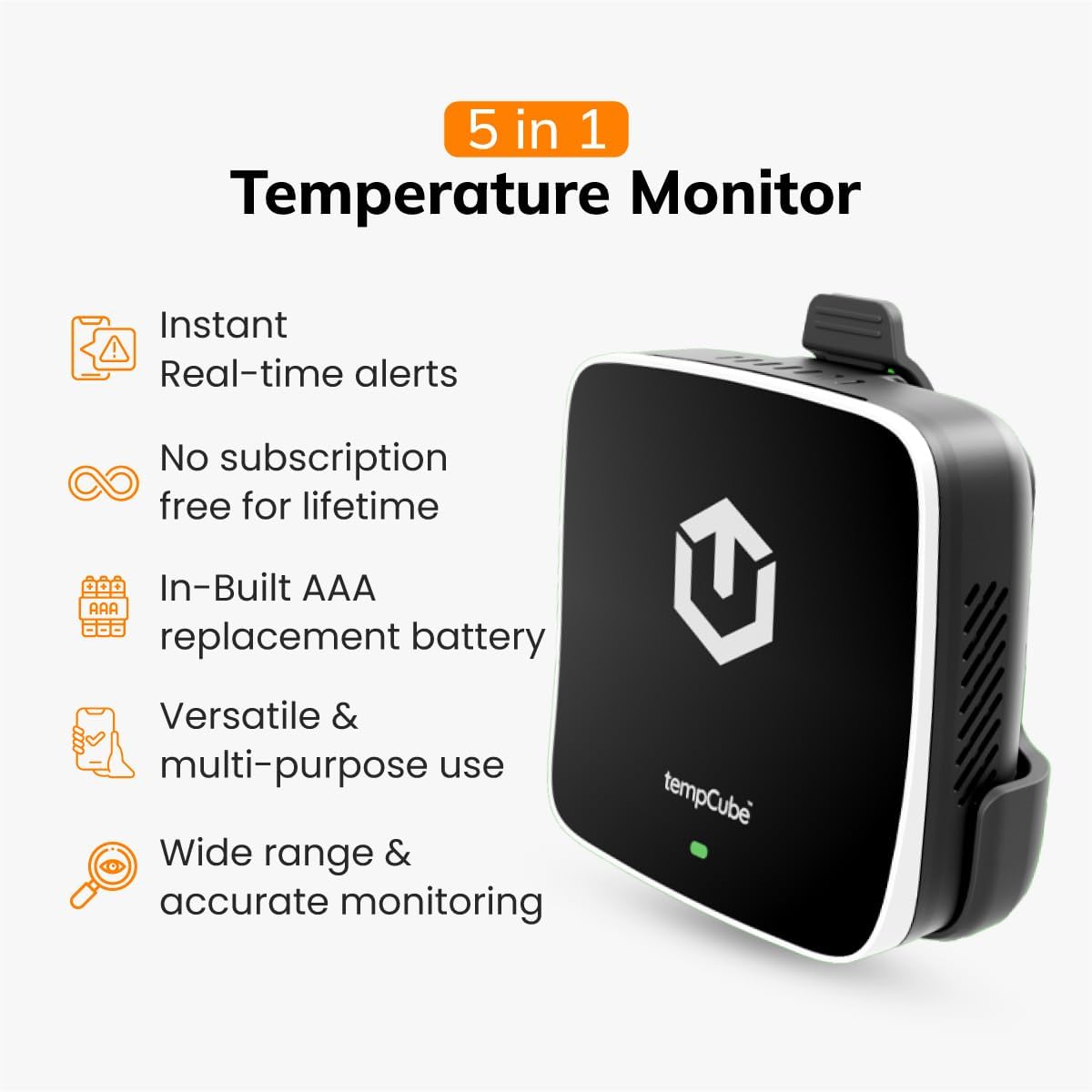Pack of 2 WiFi Temperature & Humidity Sensor | Connects 2.4 GHz – Real-Time 24/7 Monitoring | No Subscription | Data Logger | Unlimited Text/Email Alerts | Freezer, Medical & Food Storage