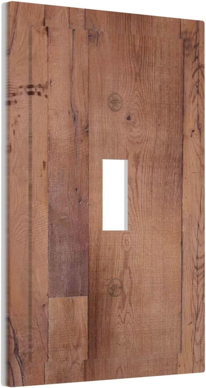 Rustic Brown Dark Wood Texture Printing Decorative Light Switch Cover 1 Gang Single Toggle Device Electrical Faceplate Switchplates Decorator Outlet Wall Plate For Farmhouse Cabin Decor