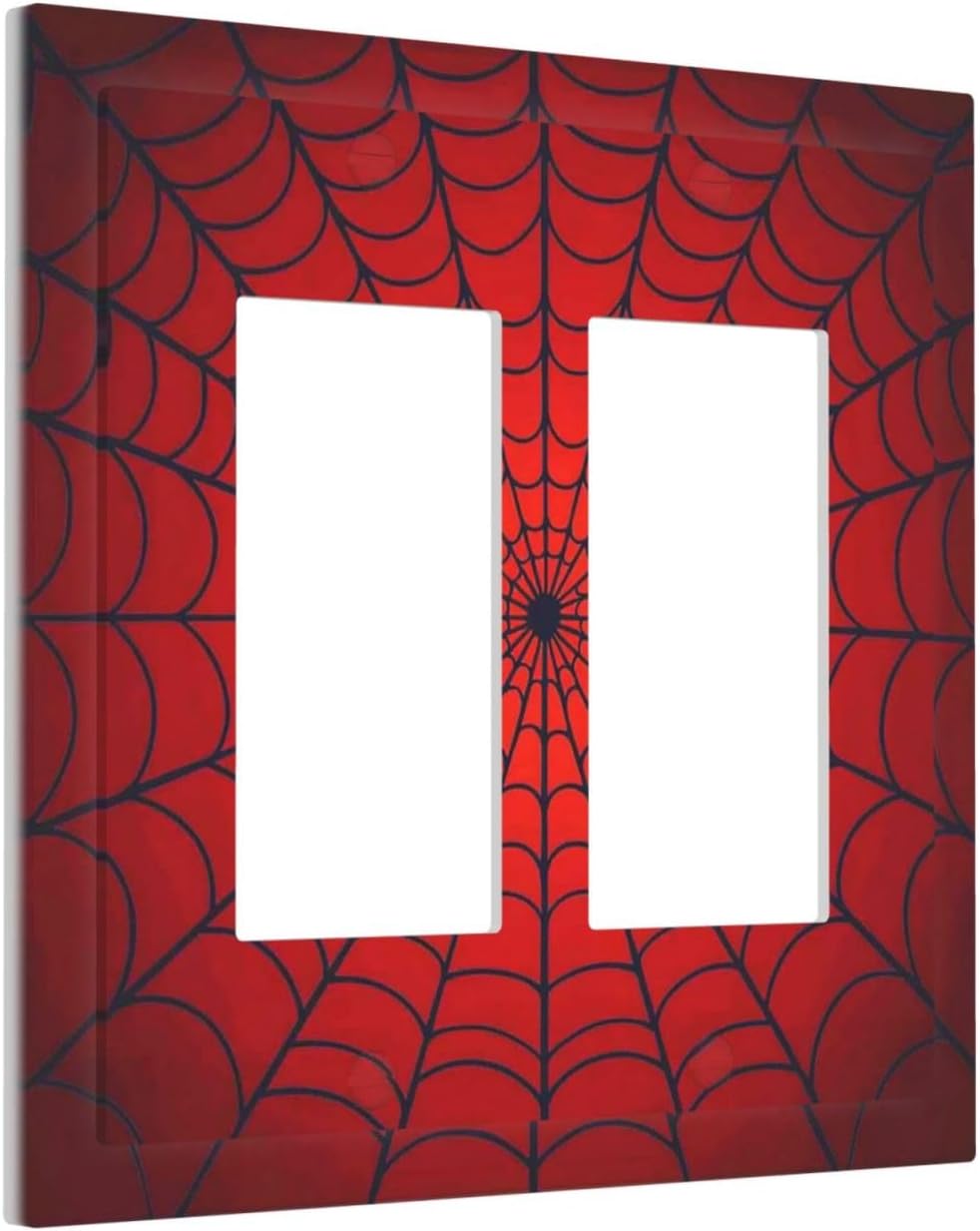 Red Spider Web Black Line Simplicity Decorative Outlet Covers 2 Gang Double Gfci Rocker Electrical Wall Panels Light Switch Cover Plate For Kids Room Home Decor