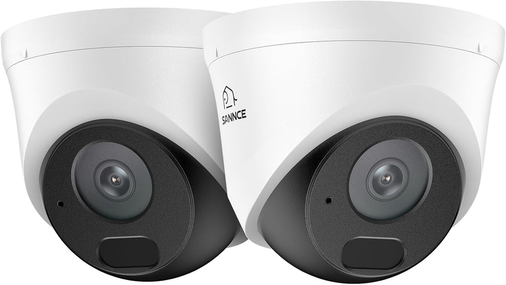SANNCE 2K 3MP Super HD PoE IP Security Camera - 100ft Dual IR Night Vision, Human and Vehicle Detection, IP67 Weatherproof, H.265+ Dome Surveillance Camera for Indoor Outdoor (2 Pack)