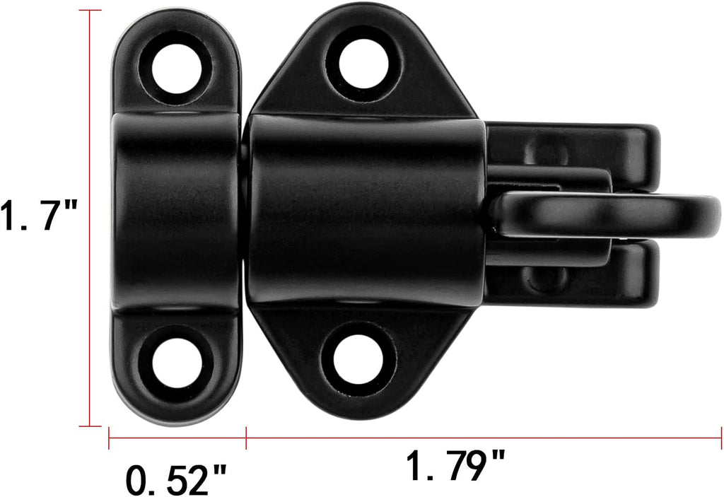 10 Packs Self-Closing Latches，Black Spring Door Lock，Resilient Bolt Latch Aluminum Alloy Safety Automatic Spring Barrel Slide Door Lock with Screws,Used for Gate,Window and Cabinet etc