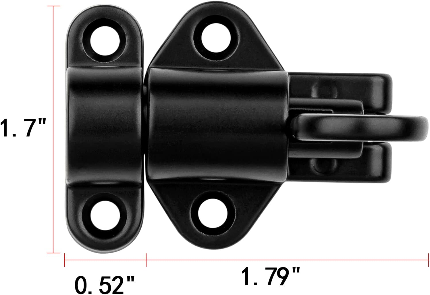 9 Packs Self-Closing Latches，Black Spring Door Lock，Resilient Bolt Latch Aluminum Alloy Safety Automatic Spring Barrel Slide Door Lock with Screws,Used for Gate,Window and Cabinet etc