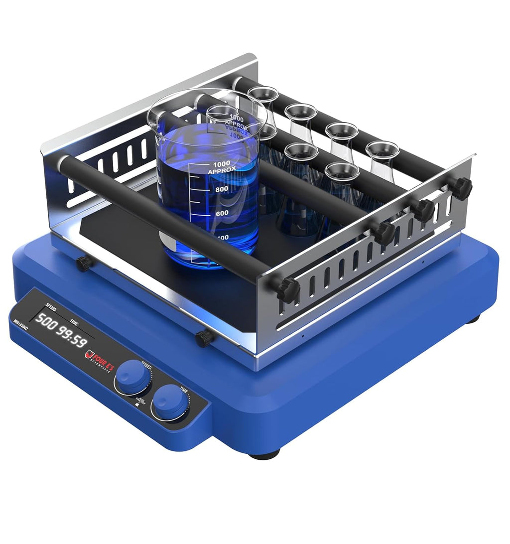 FOUR E'S SCIENTIFIC Orbital and Linear Shaker, 20-500 RPM Lab Orbital Rotator Shaker with Brushless DC Motor, Max. Load Capacity 7.5 KG