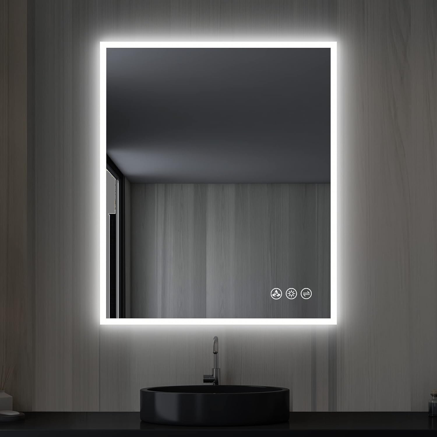 Blossom 30"X36" LED Bathroom Mirror with Lights, Front Lit and Backlight, Stepless Dimmable, Anti-Fog, Shatter-Proof Tempered Glass, Memory, 3 Colors Lighting Bathroom Mirrors for Vanity Makeup Mirror