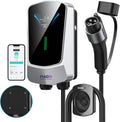 QIAO Level 2 EV Charger Hardwired, Home Charging Station UP to 48A, 240V with Smart APP & Scheduled Charging, J1772 Compatible for All EVs/PHEVs, 25ft Cable, 4.3in Display, IP65 Waterproof