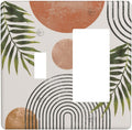 Beautiful Boho Mid Century Large Archs Sun Leaves Plants Outlet Covers 1 Toggle 1 Rocker Combination Decorative Wall Plate Electrical Switch Plates Light Switch Cover Plate for Bedroom Living Room