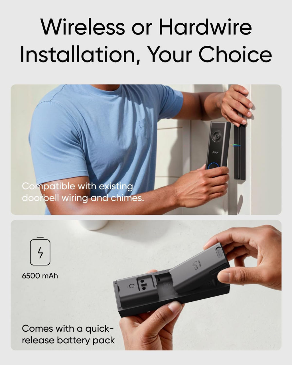 eufy Security Video Doorbell Camera C31,2K FHD,Battery/Wired Powered,Head-to-Toe View,Live Video Call,Wireless Doorbell,24/7Recording,Human and Motion Detection,HomeBase S380 Compatible,No Monthly Fee