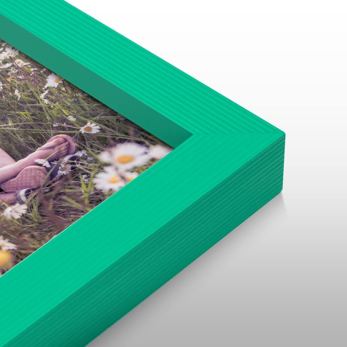 Renditions Gallery 8X10 Custom Photo Prints with Real Wood Picture Frames. Create Personalized Photos with Peel & Stick Photo Frames. Single, Green Frame