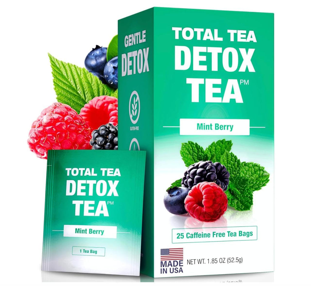 Total Tea Slimming Detox Tea for a Healthy Weight Support - Caffeine Free - Herbal Tea with Chamomile, Hibiscus, Ginger Root for Colon Cleanse - Natural Fruit Tea for Digestive Health