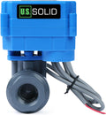 U.S. Solid 1/2 in UPVC Motorized Ball Valve - Plastic Electrical Ball Valve with Full Port, 2 Wire Auto Return, 9-36V AC/DC, Normally Closed