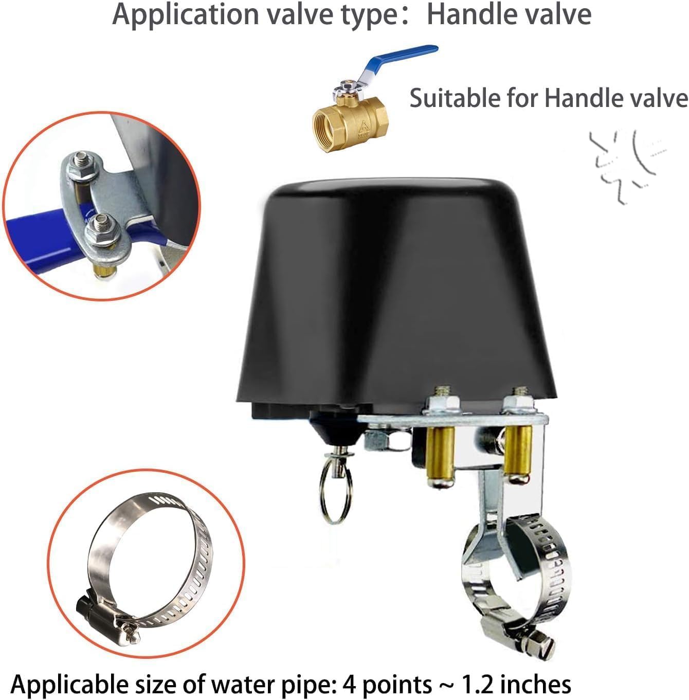 UseeLink Matter Water Valve, Smart Water Shut Off Valve, Automatic Valve Controller Timer,Compatible with Alexa,Apple Home, 2 Packs