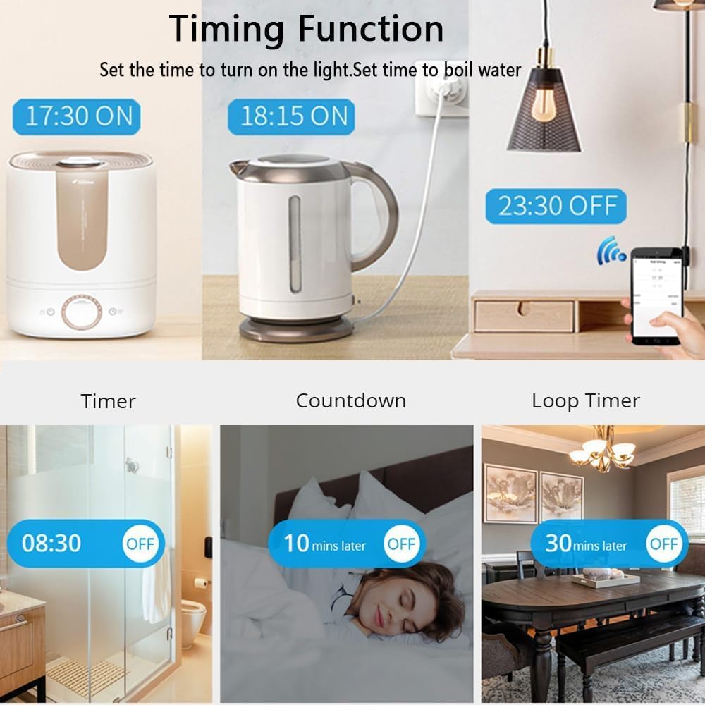 Tuya WiFi Smart Temperature Sensor Controller, 4CH 85-250V Relay Switch, Remote Voice Control, APP Remote Control, Dry Contact, Real-Time Monitoring, Compatible with Alexa and Google Home