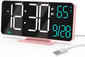 KOSUMOSU Clock for Bedroom, 6.7in Digital Alarm Clock, Auto Dimming, Room Temperature, Day of The Week, Seconds, Date, Alarm Clocks for Bedrooms, Digital Clocks for Living Room