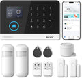 Wireless Home Security System WiFi+GSM/4G with Instant App Alerts&Auto Alarm Dial,Door&Window Alarm System,Motion Sensors,Smart Life Tuya Control,NO Monthly Fees,Apartment,Kids Safety