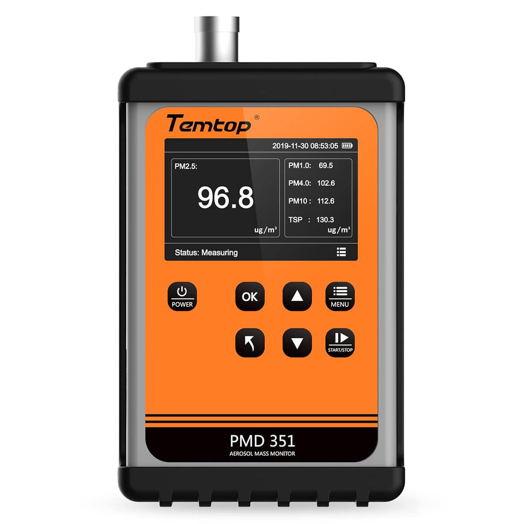 Temtop Particle Counter Aerosol Dust Monitor Professional Cleanroom Tester Laser Air Detector AQI Data Logger PM1.0 PM2.5 PM4.0 PM10 TSP PMD 351